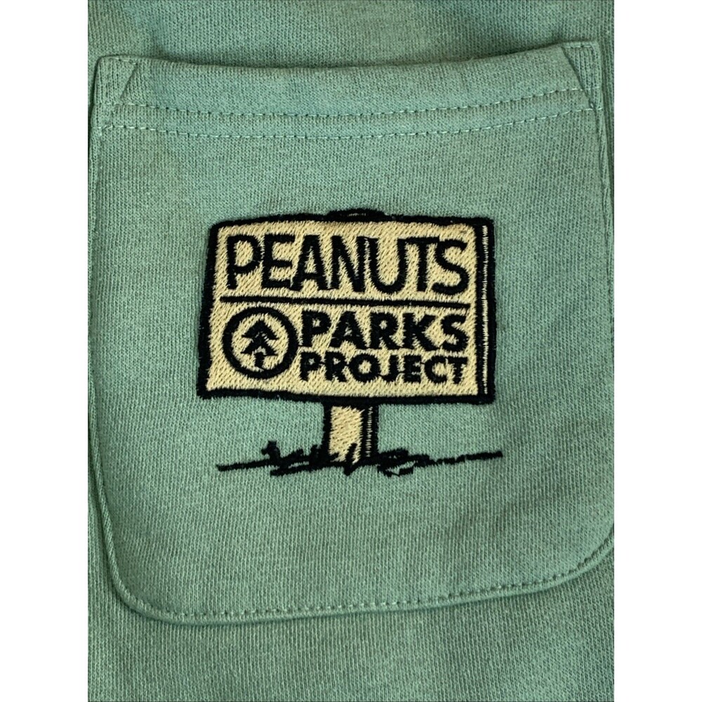 Parks Project x Peanuts Snoopy Green Jogger Sweatpants Sz Small Escape To Nature - Picture 10 of 16